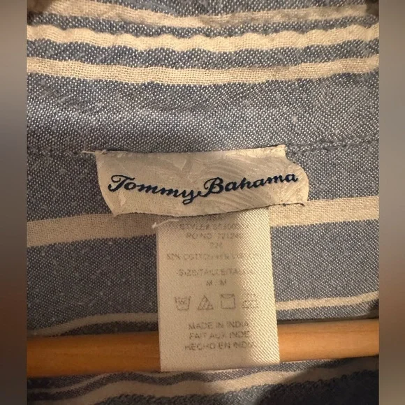 Tommy Bahama Stripped Button‎ Up Cover Up Dress in Blue Sz M - Picture 5 of 5